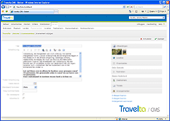 Screenshot Travelta/CMS